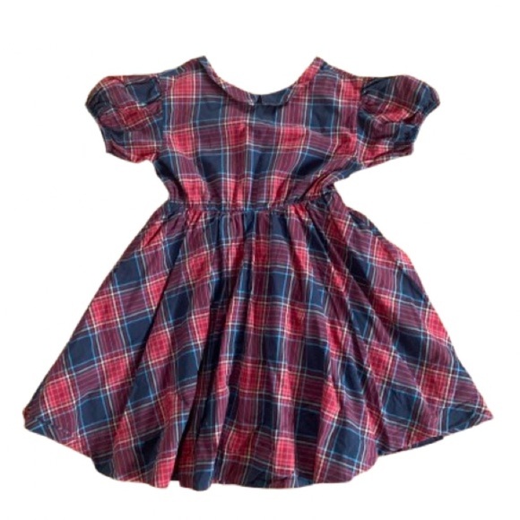 Tea Collection | Tartan Plaid Dress Festive Christmas Holiday Youth Size 14 - Picture 2 of 13